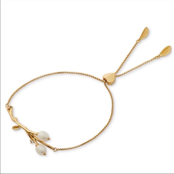 NWT ♠️ Kate Spade Freshwater Pearl Slider Bracelet - Picture 2 of 4